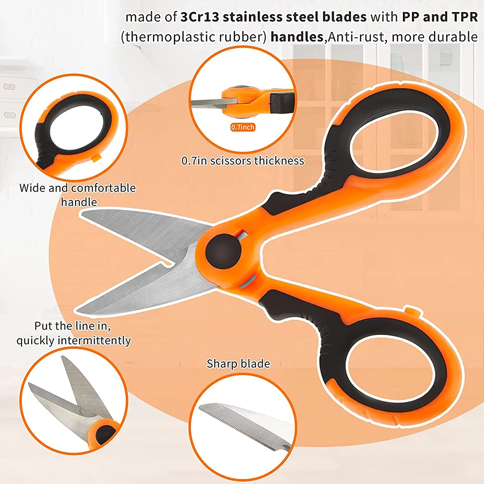 WALK FISH-Tijeras de línea de pesca trenzadas de acero inoxidable 420, cortador, alicate multifuncional, herramienta de pesca - imagen 3