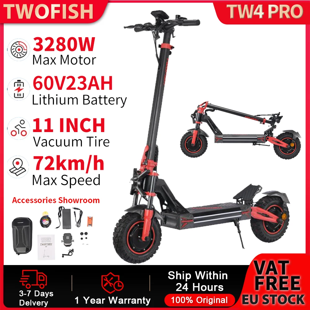 TWOFISH TW4 Pro patinete eléctrico con doble suspensión plegable