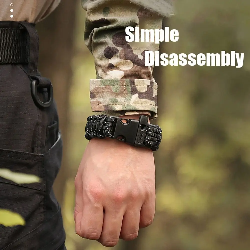 Cuerda trenzada brillante con herramientas de silbato, pulsera reflectante de nueve núcleos, pulsera de ahorro de supervivencia - imagen 4