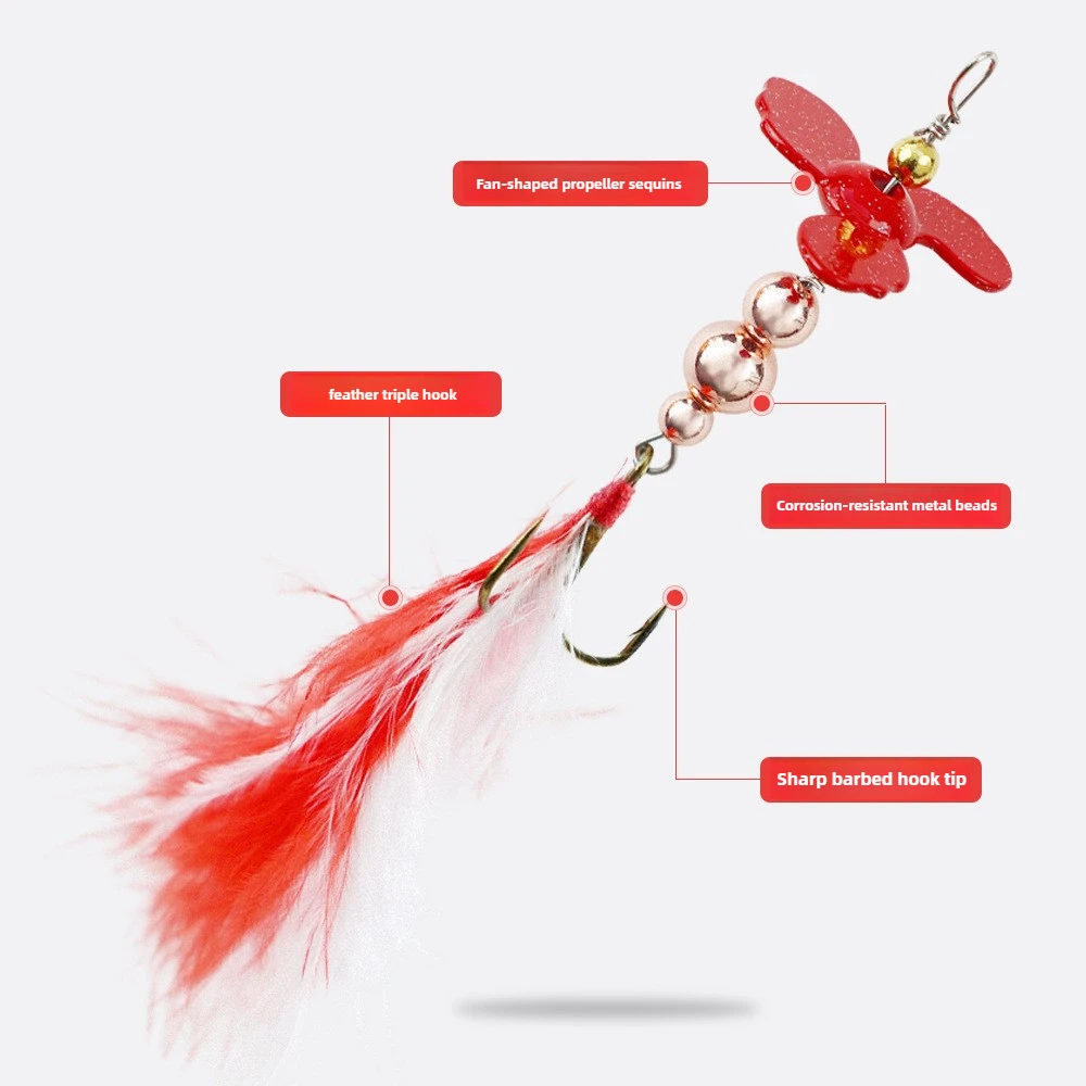 Señuelo de pesca con lentejuelas de rotación, 3g, 4,5g, cebo giratorio, señuelos artificiales de Metal, Spinner de lubina mandarín, cebos compuestos - imagen 3