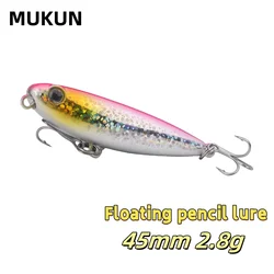 MUKUN Señuelo Topwater lápiz flotante para lucio y trucha