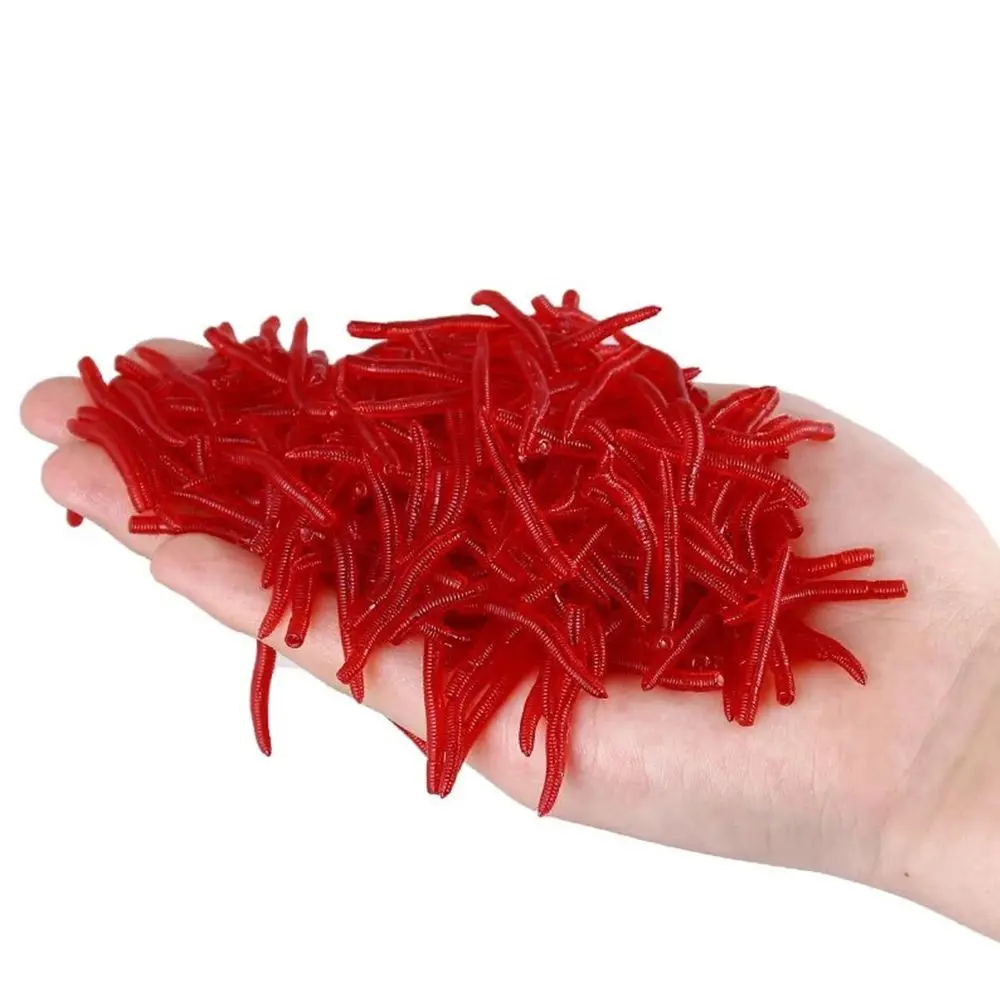 Señuelo de gusano rojo para trucha – vinilo artificial - imagen 4