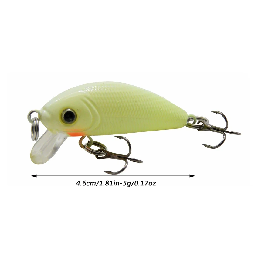 Señuelo de Pesca Minnow, 5 uds., 4,6 cm, 5g, cebo duro Topwater, cebo Wobbler, manivela, carpa, lubina rayada, caja de aparejos de Pesca SwimBait
