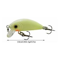 Señuelo de Pesca Minnow, 5 uds., 4,6 cm, 5g, cebo duro Topwater, cebo Wobbler, manivela, carpa, lubina rayada, caja de aparejos de Pesca SwimBait