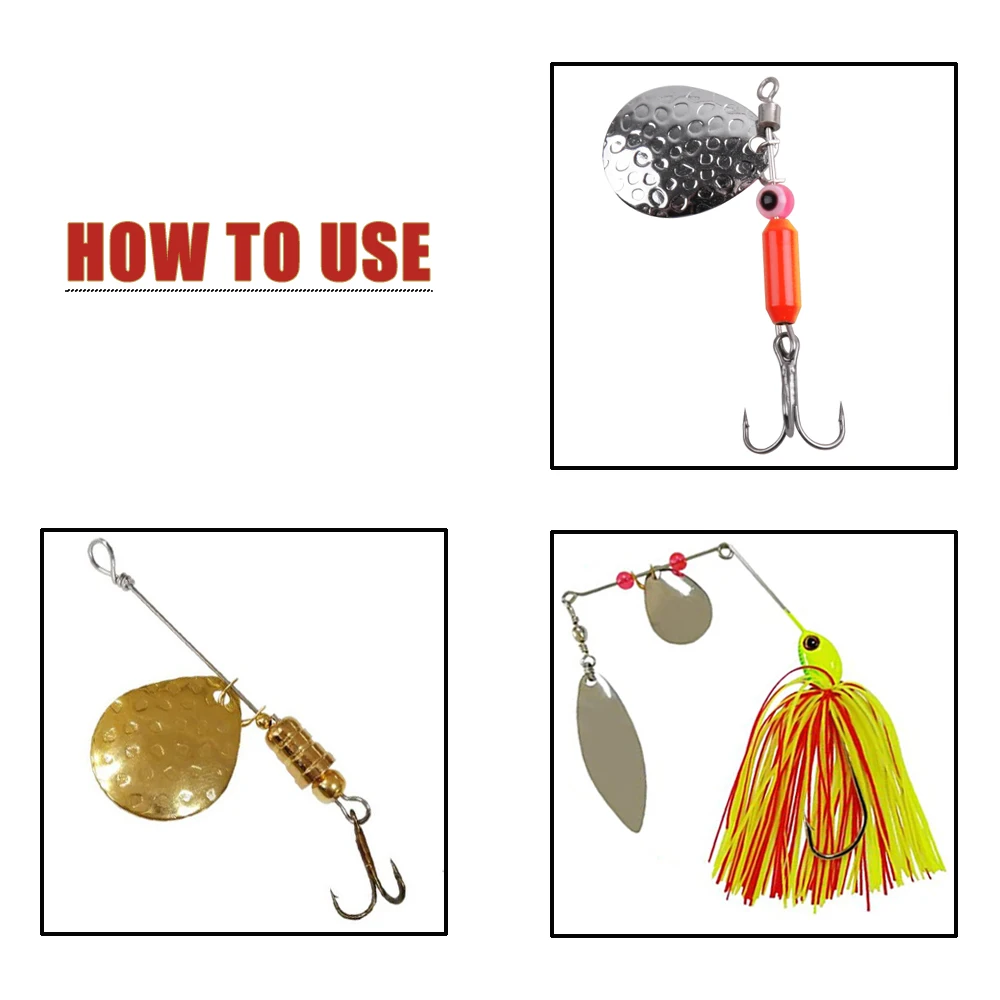50 Uds señuelo de pesca Spinner cuchillas cuchara de Metal señuelo Walleye Rig accesorios DIY para Spinnerbait Buzzbait señuelo de lubina aparejos de pesca - imagen 4