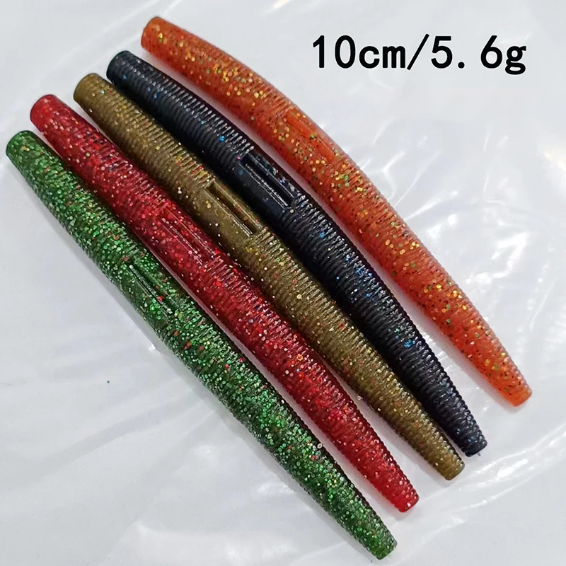 10 Uds. De cebo suave de gusano de 10cm y 14cm, olor a sal de lombriz, infusión de residuos realistas, señuelo de gusano de fideos suaves de alta elasticidad duradero - imagen 3