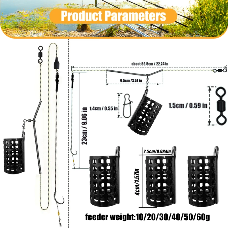 Jaula alimentadora YOTO para carpa – Feeder con plomo integrado - imagen 2