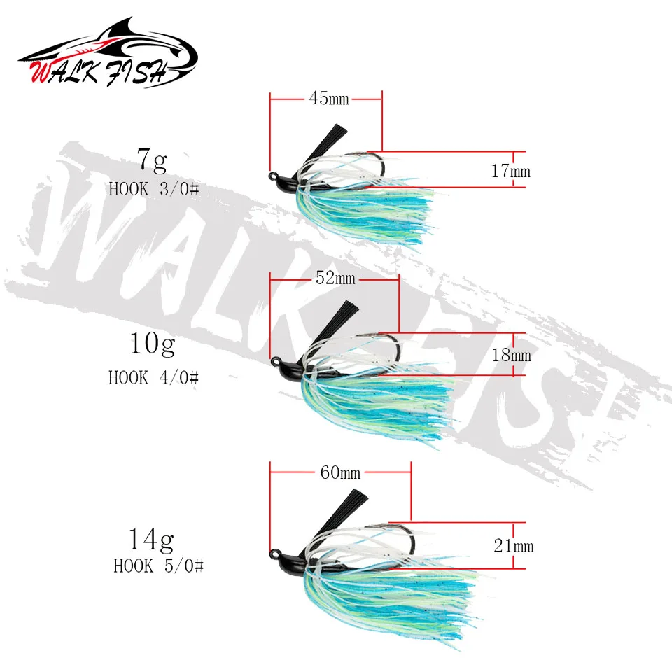 WALK FISH-cebo giratorio de 7G, 10G, 14G, plantilla sin malezas, plantilla para lubina, cebo de pesca, chatterbait Wobbler para aparejos de pesca de lubina - imagen 3
