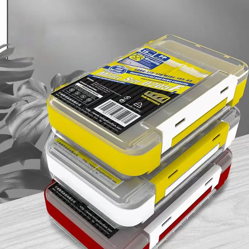 OUTKIT-cajas de aparejos de pesca de doble cara, señuelo de pesca, caja con cabezal de anzuelo, organizador, caja de almacenamiento de aparejos de cebo de pesca para cuchillas Spinner - imagen 3