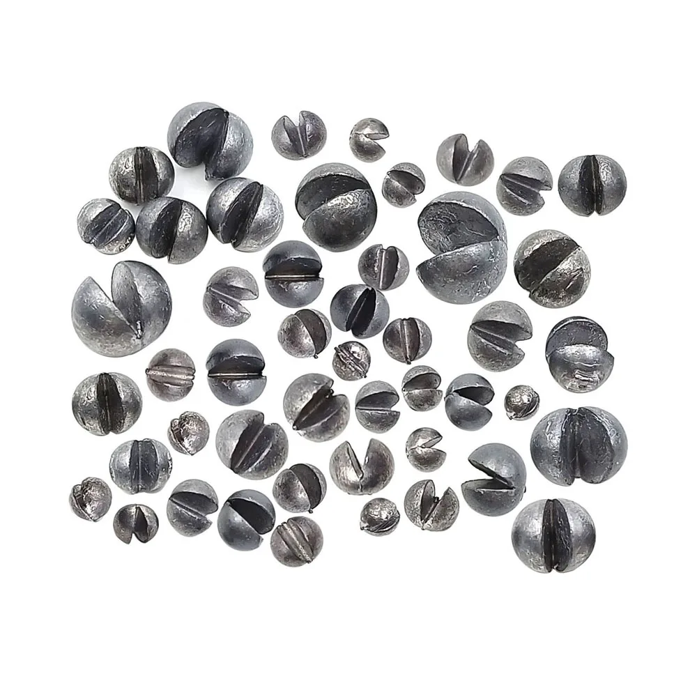 Plomo de tiro dividido, pesas de pesca, línea de pesca redonda extraíble, pesas con Clip en pesas de plomo, aparejos de pesca de lubina y trucha