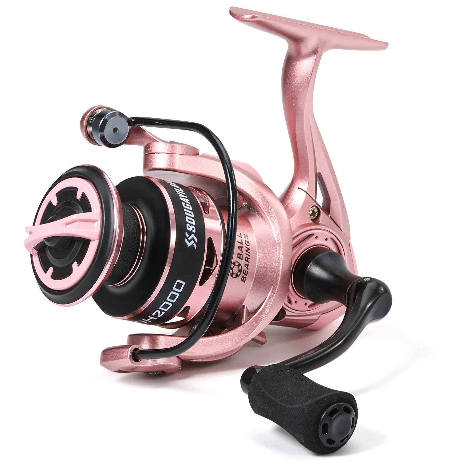 Carrete de pesca giratorio Sougayilang SH2000, carrete de aleación de aluminio, arrastre máximo de 10kg, relación de engranaje 5,2: 1, carrete de perca fresca para lubina