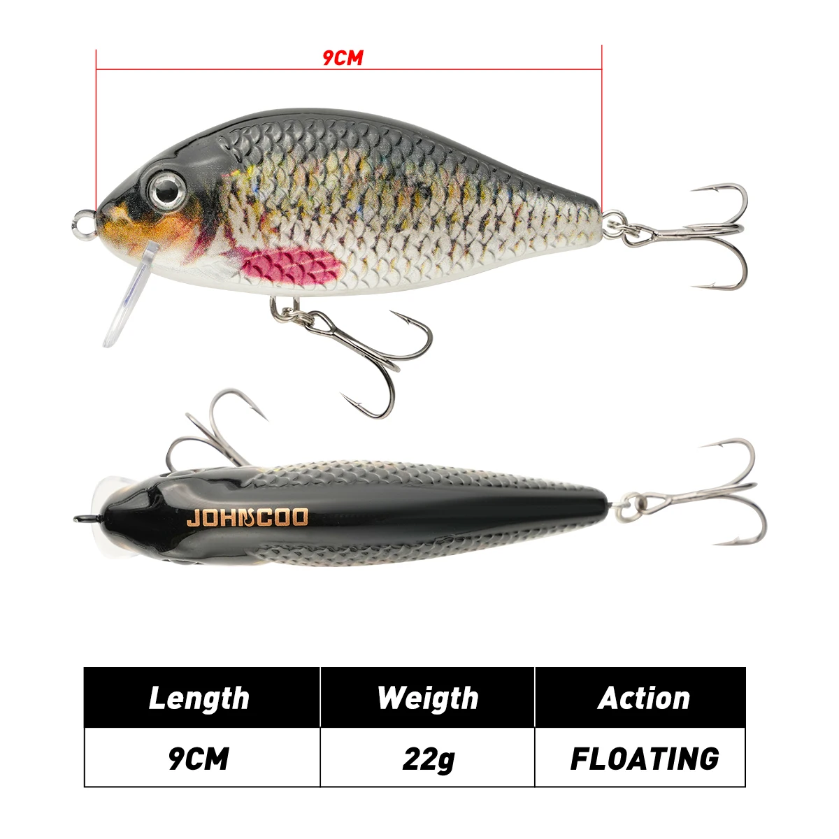 Señuelo de pesca flotante Minnow Crankbait Wobblers cebos artificiales Lucio Señuelos de pesca de lubina de alta calidad - imagen 3