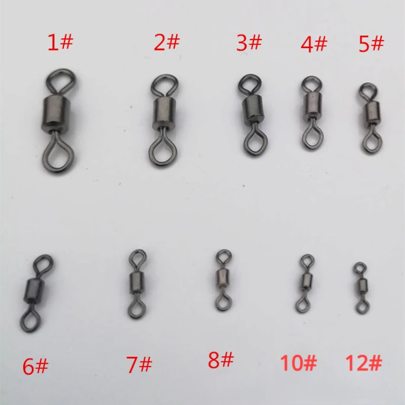 Rodamiento giratorio de barril de pesca, Conector de señuelo de anillo sólido, accesorios de aparejos de pesca de carpa, herramienta de pesca, 50 piezas - imagen 3