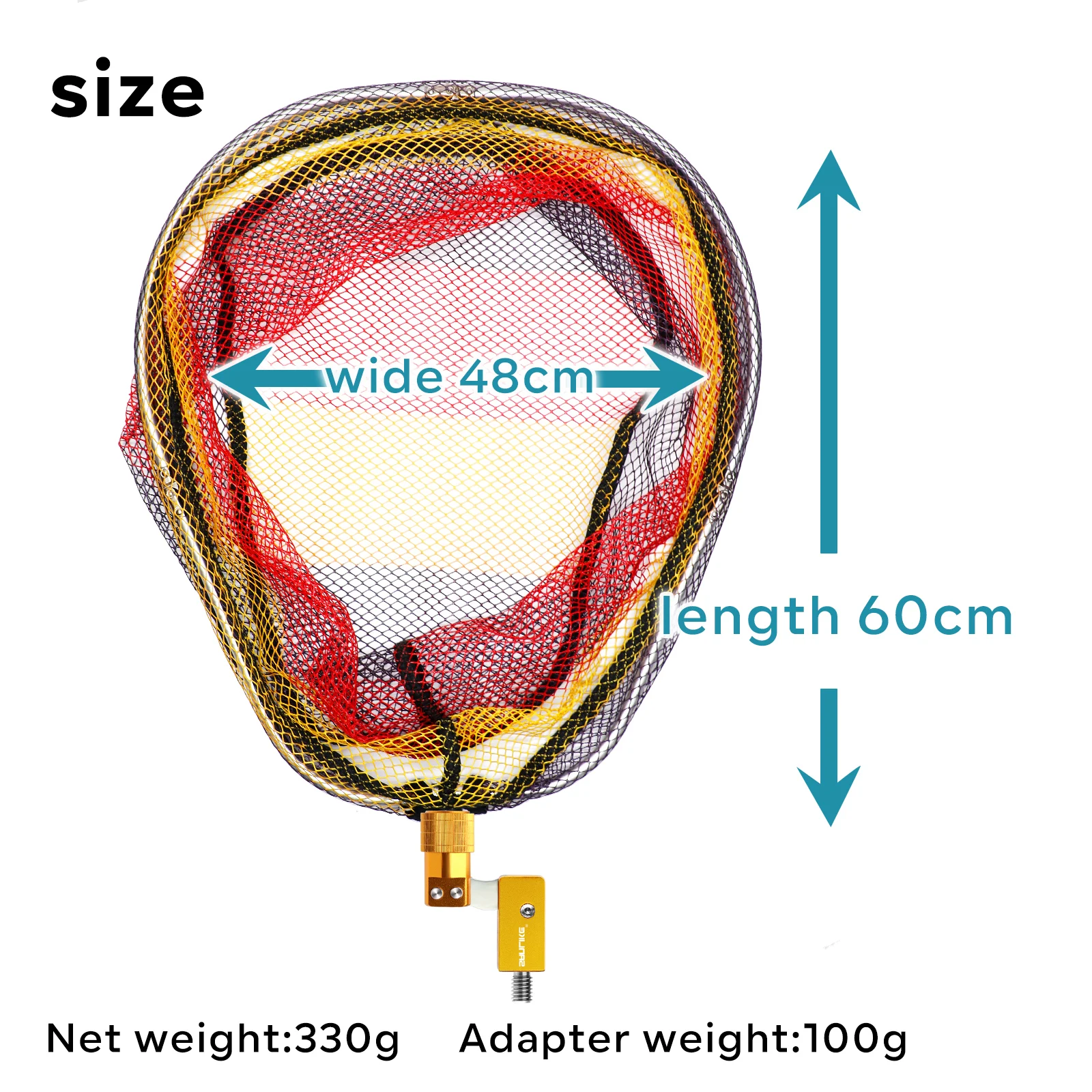 Red de pesca de Color SANLIKE y adaptador de aleación de aluminio de 1/2 pulgadas y 12 mm, marco plegable, red de inmersión de nailon, accesorios de pesca de red de aterrizaje - imagen 2