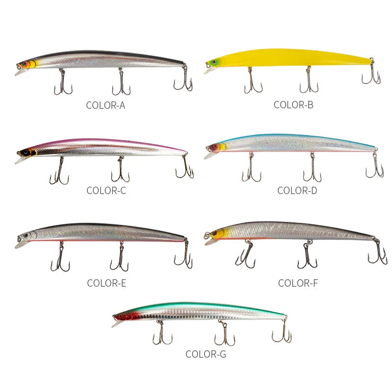 Señuelos de pesca de pececillo largo, 5 uds., 18cm, 15cm, 13cm, Crankbait láser, cebos artificiales duros, señuelos de plástico grandes y falsos, aparejos de pesca de mar - imagen 3