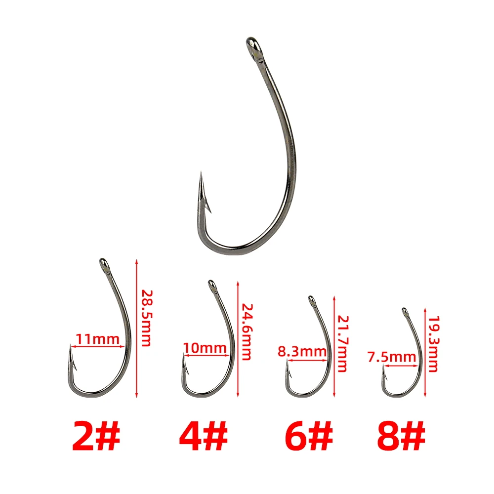 Hirisi-anzuelo de pesca de carpa, 3 uds., con línea recubierta, aparejos de pelo de pesca listos con anzuelo de púas, accesorios de pesca TS108 - imagen 3