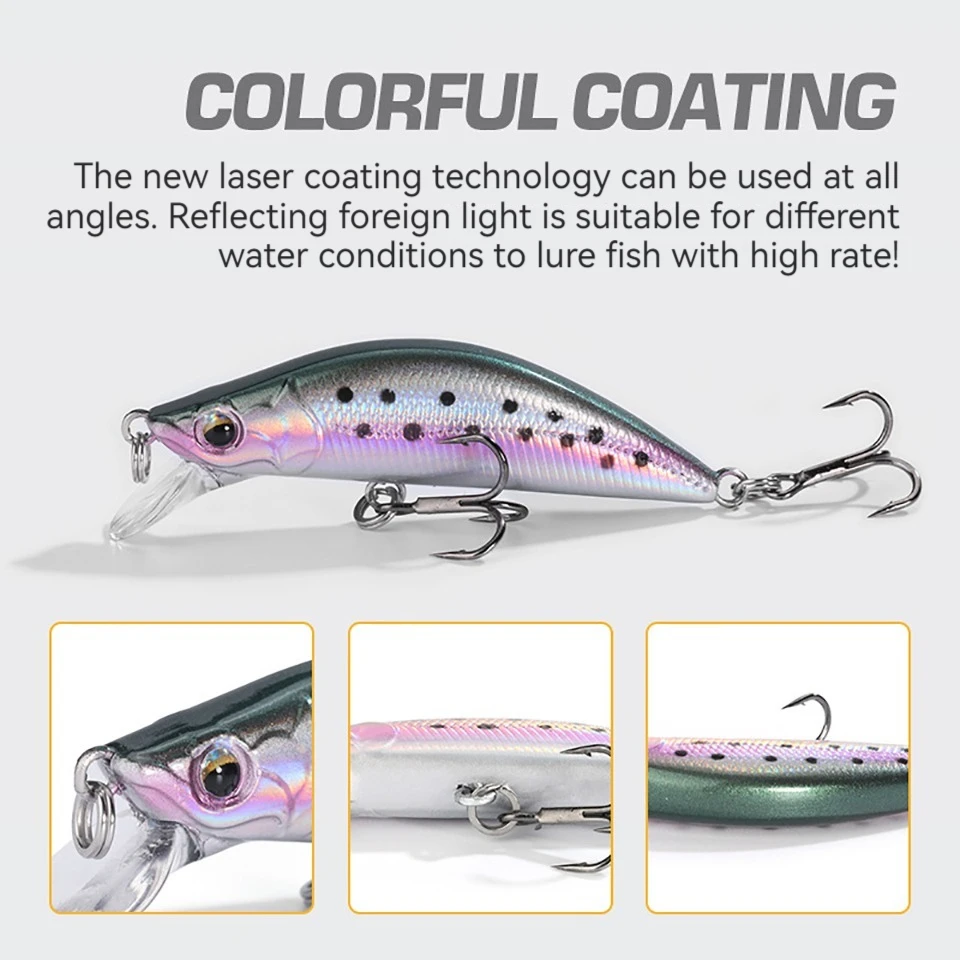 WALK FISH-señuelo de Pesca de pececillos que se hunde, 50mm, 5,5g, Wobblers, Crankbaits Isca, cebo duro Artificial, Mini Señuelos de Pesca, aparejos de Pesca - imagen 2