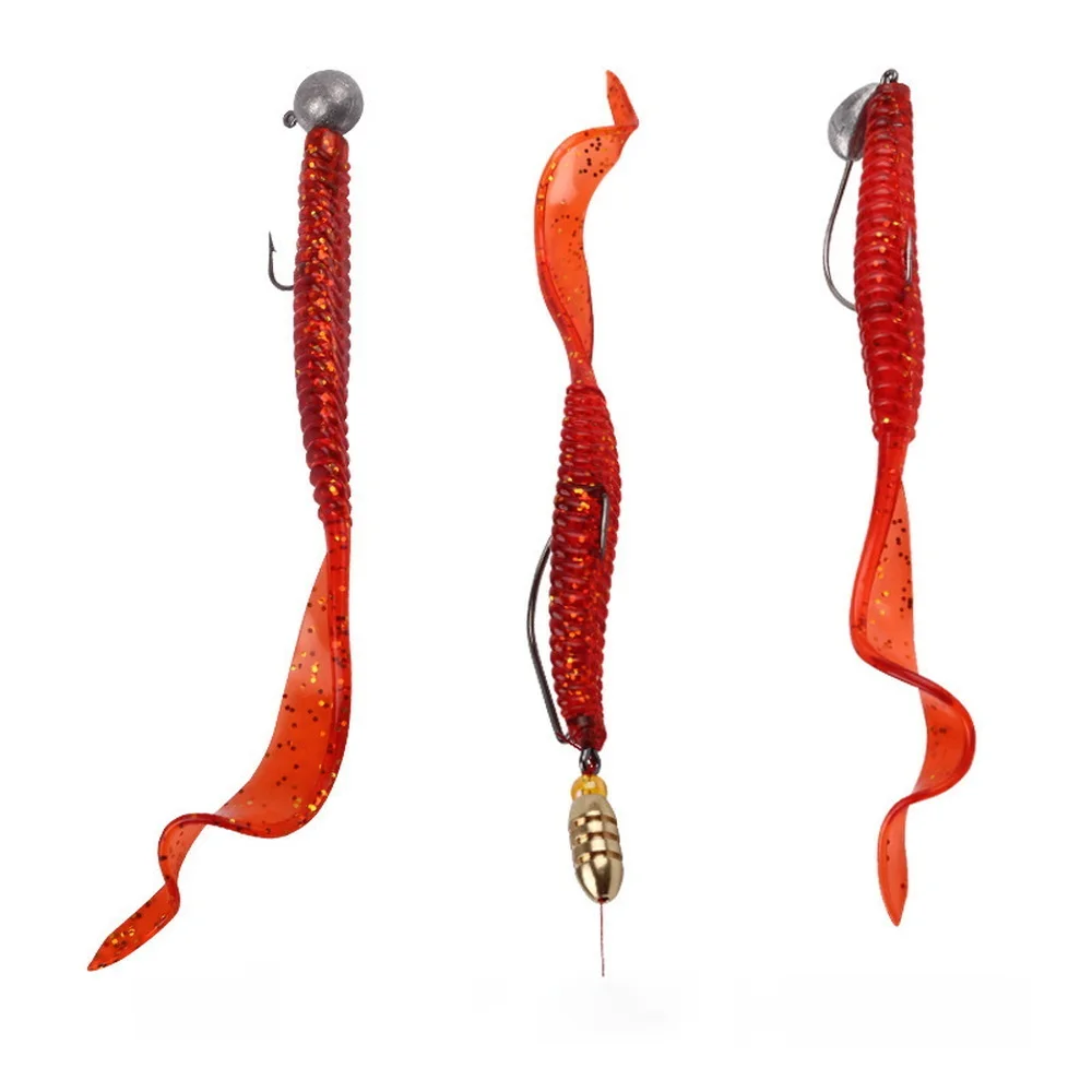 Señuelo de pesca de cola larga y rizada, cebo suave de 130mm y 6g, Swimbait de silicona Artificial, Jigging Wobblers para Lucio - imagen 2