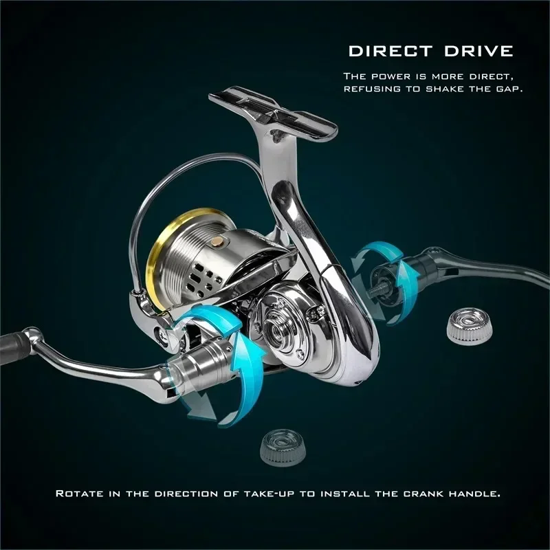 Okuma carrete de pesca totalmente metálico 15KG12 + 1BB carrete de pesca con rueda giratoria de potencia carrete poco profundo adecuado para todas las áreas de agua 1000-5000 - imagen 5