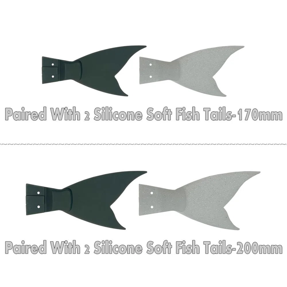 Swimbait sin pintar, cebo articulado DIY, señuelo de pesca flotante/hundimiento de 170/200mm con cola suave, cebo duro Artificial de plástico ABS - imagen 3