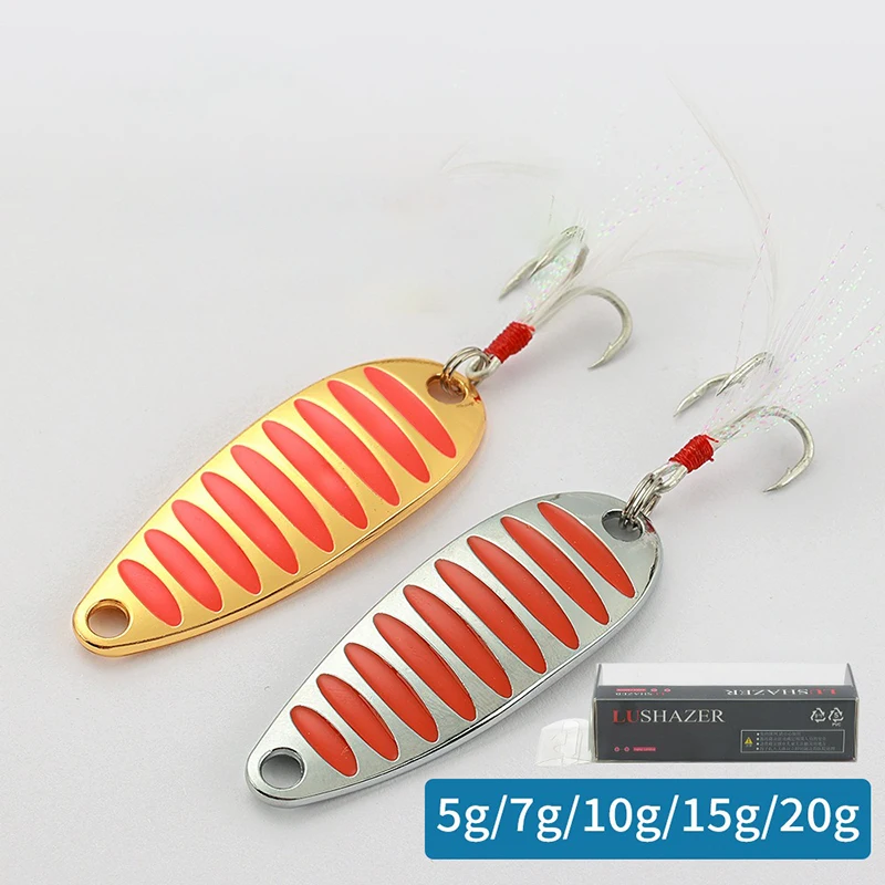 Señuelo de pesca cuchara 5g 7g 10g 15g 20g oro/plata cebo de pesca cuchara señuelos duros señuelo de Metal - imagen 2