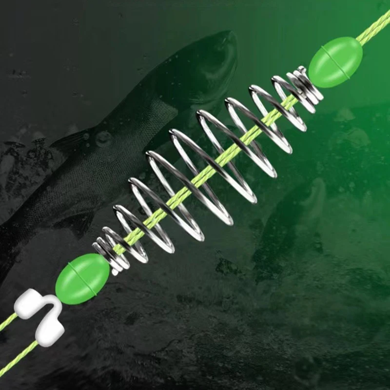 5 unids/set anzuelo de pesca de acero con alto contenido de carbono verde fluorescente 8 # -13 # Ganchos de resorte fuertes y afilados para pesca en agua dulce y salada - imagen 5