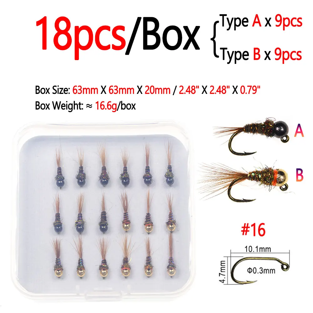 18pcs flies with box