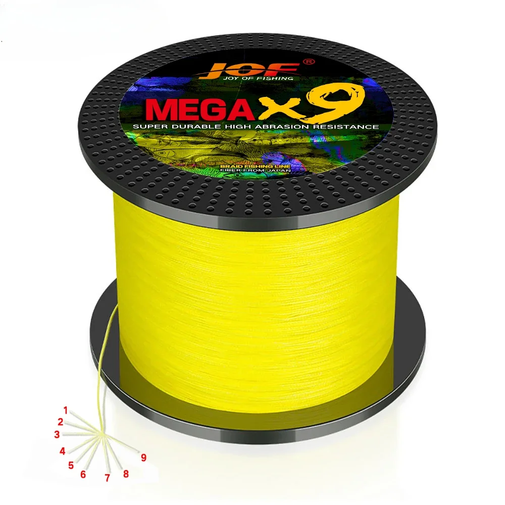 JOF-sedal de pesca trenzado de Pe de 0,14-0,55mm, 9 hebras, 300-500M, para pesca en el mar, 9-45,4 KG, tejidos resistentes, aparejos de pesca superpotentes - imagen 2