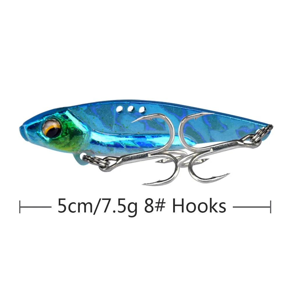 Señuelo de pesca de Metal VIB, 1 piezas, cuchara giratoria de vibración, Crankbait, cebo duro Artificial para lubina, aparejos de cicla VIB de 7g-15g/5CM-6,8 CM - imagen 2