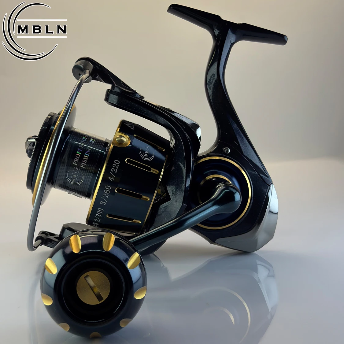 Carrete Spinning MBLN – 5+1 rodamientos, cuerpo aluminio y mango metálico - imagen 2