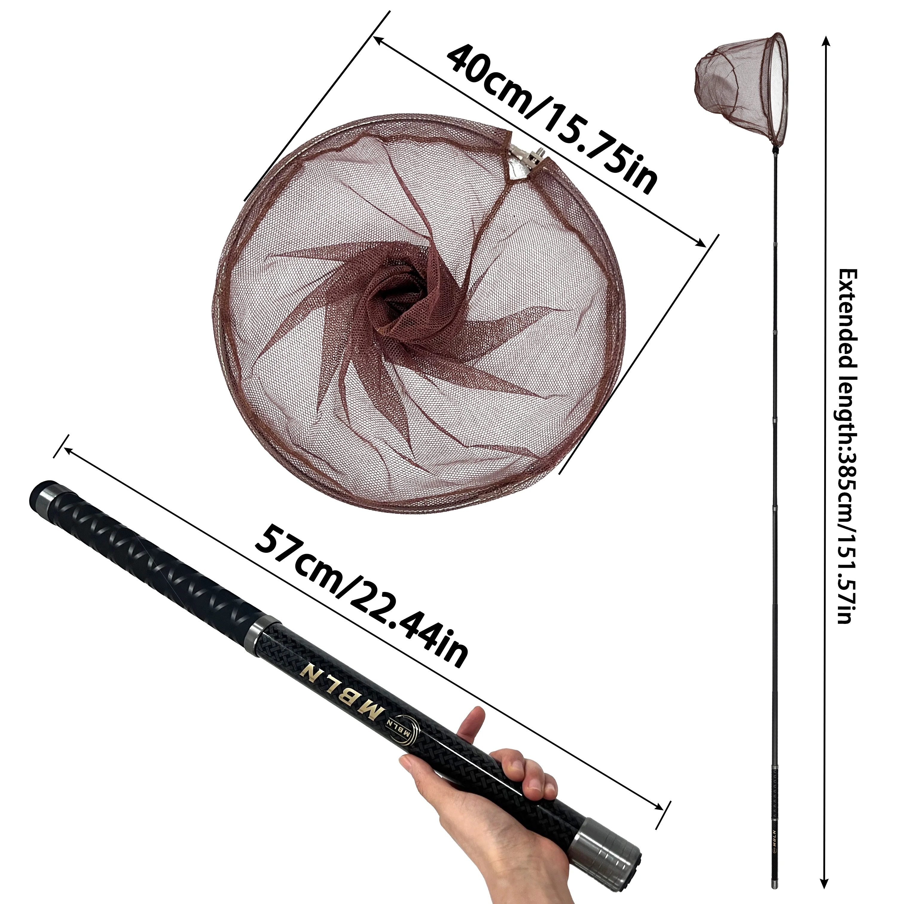 Red Telescópica MBLN en Carbono – Sacadera para Carpa - imagen 3