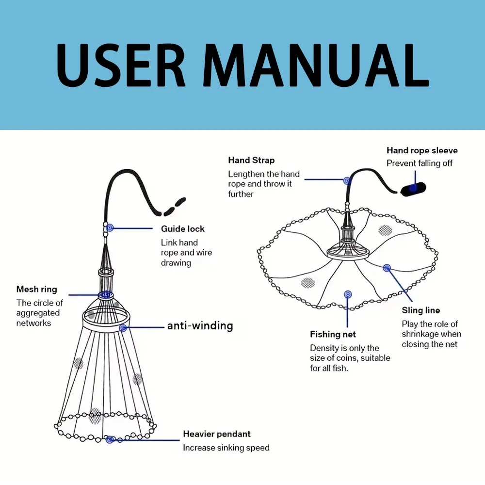 JSFUN, 1 unidad, con plomo ni sin plomo, red de pesca, red fundida a mano de EE. UU., herramienta de red de pesca para lanzar al aire libre - imagen 4