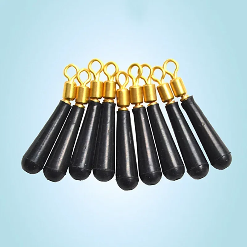 10//20/30 unids/lote bloque de equipo de pesca flotadores de pesca de deriva de rotación Bobber cobre + equipo de herramientas de pesca de goma - imagen 3