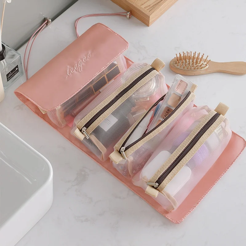 Bolsas de almacenamiento de cosméticos colgantes para mujer, bolsa de maquillaje, organizador de artículos de tocador, bolsas de almacenamiento, organizador impermeable, bolsa de lavado de belleza de viaje - imagen 2