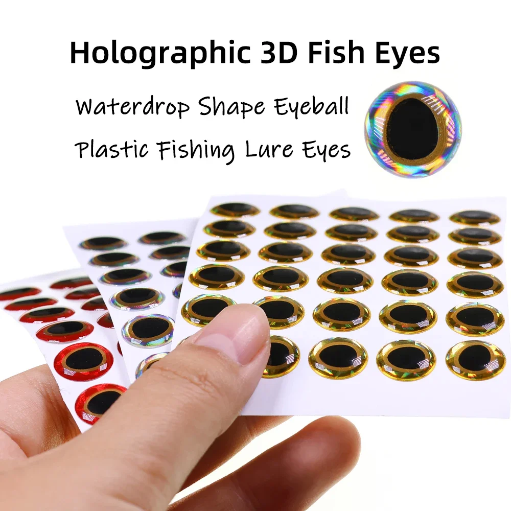 Wifreo 100 Uds 3mm -12mm ojos de pez epoxi 3D holográficos ojos de señuelo de pesca de plástico para atado de moscas Streamer moscas cebo duro suave - imagen 2