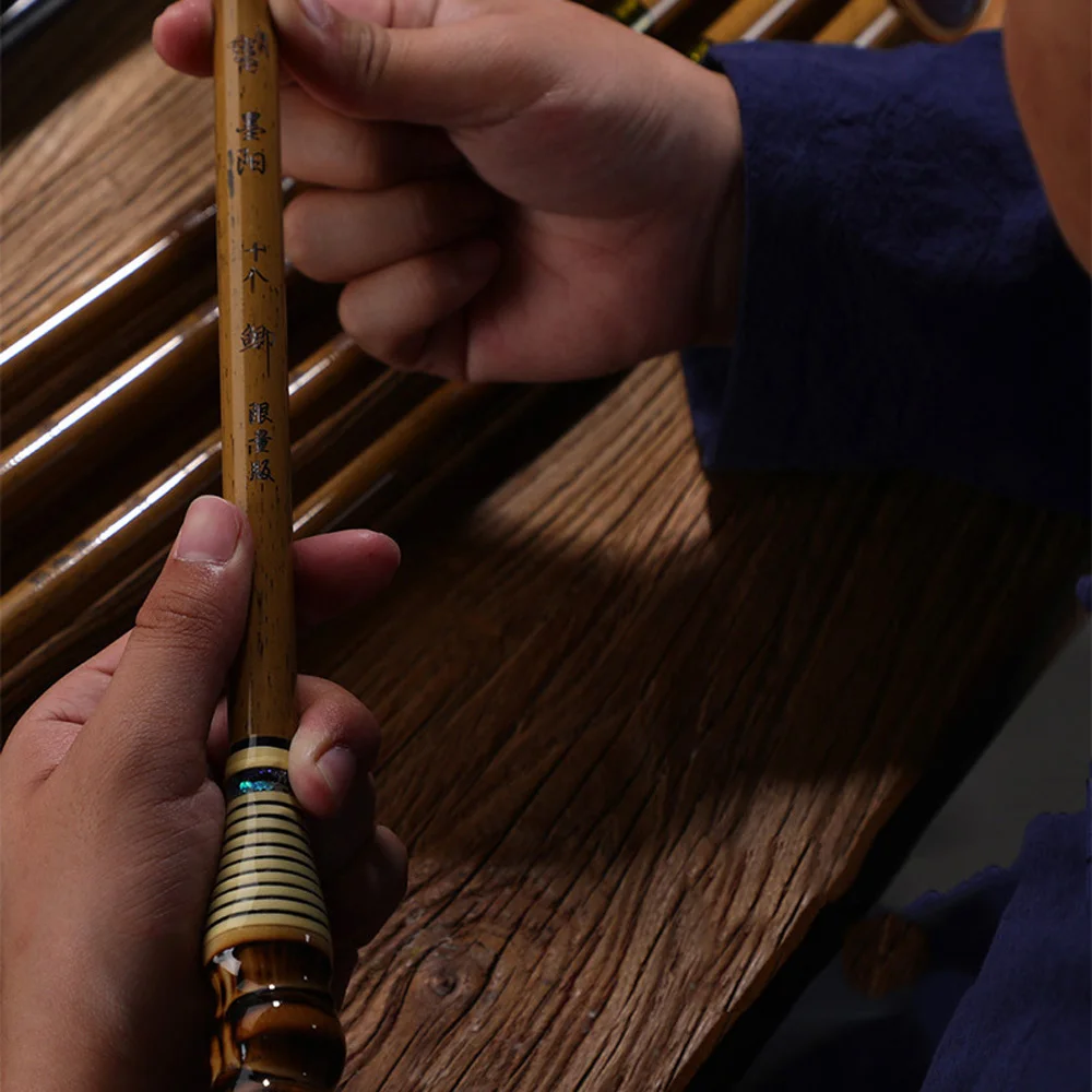 Luohan-caña de pescar de fibra de carbono, caña de pescar de bambú Natural de carpa, ligera y dura, sección larga, engranaje, 2,7 m-6,3 m - imagen 3