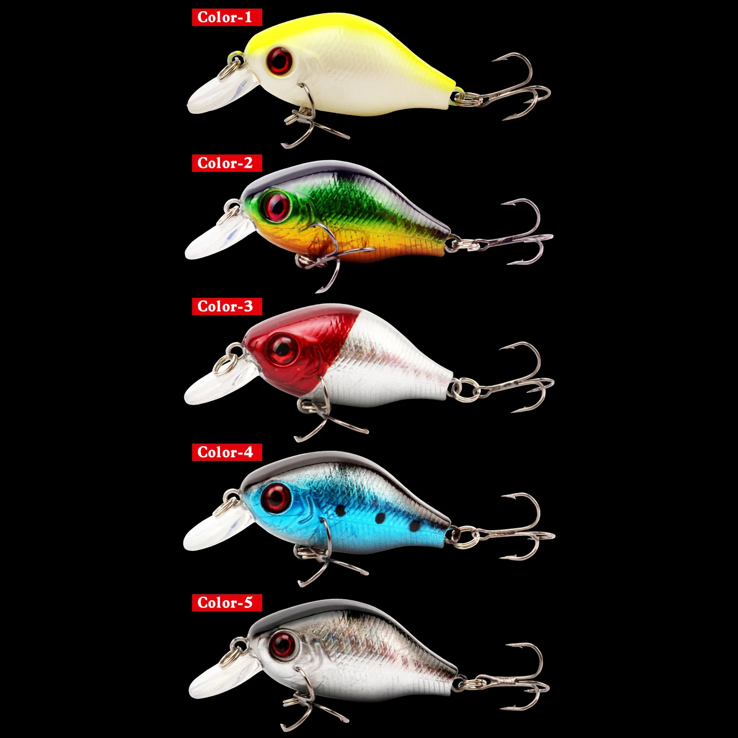 Señuelos Crankbait duros pequeños – Wobbler con anzuelos triples - imagen 3