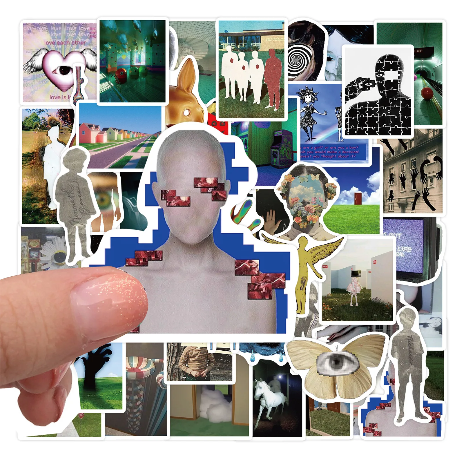 50 Uds. Dreamcore ácido gráficos INS estética arte pegatinas de grafiti teléfono guitarra maleta para portátil pegatina impermeable juguetes para niños - imagen 3