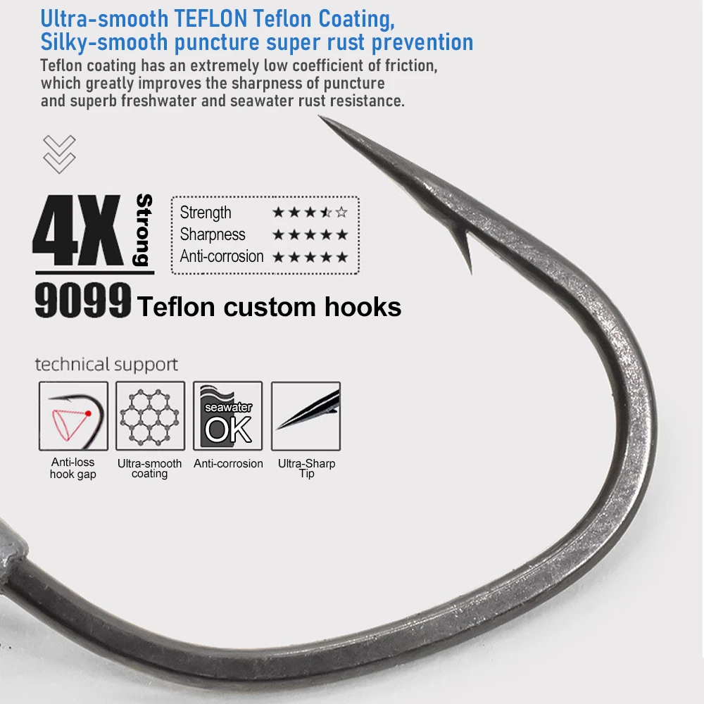 5 uds anzuelo con cabeza de anzuelo 4X anzuelo de pesca fuerte 1,5g-3,5g para Ozark Rig Texas Rig señuelo suave gusano agua salada lubina perca trucha - imagen 3