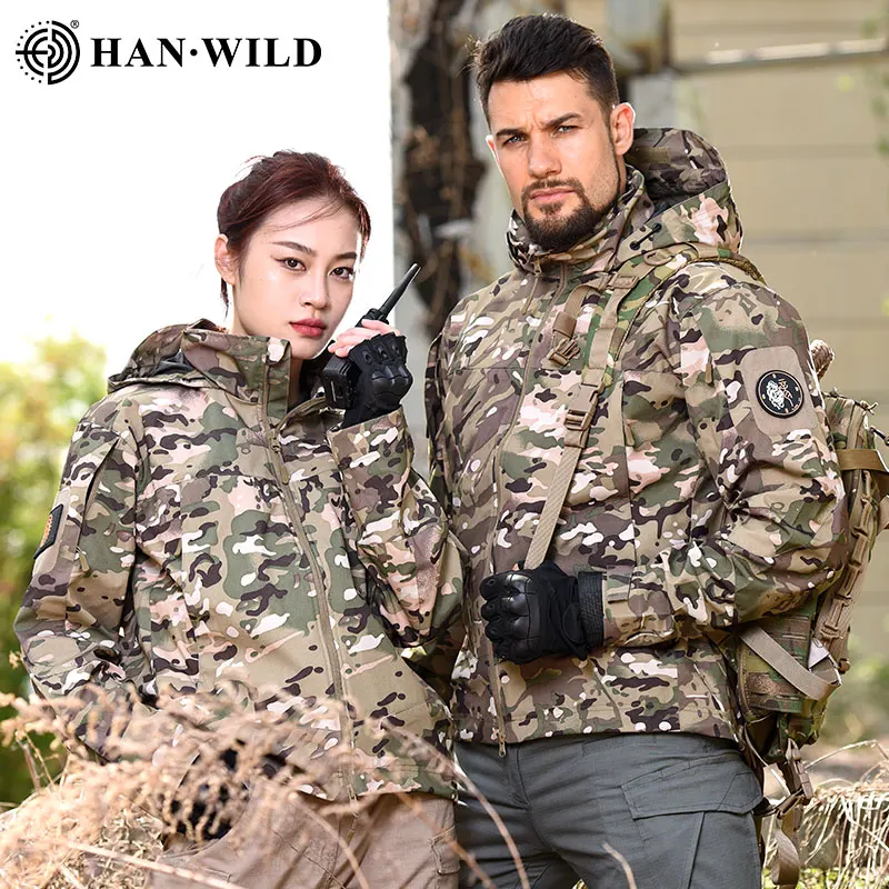 HAN WILD-Chaqueta ligera de camuflaje para hombre, chaqueta táctica de combate militar, impermeable, transpirable, Bomber, informal, senderismo - imagen 3