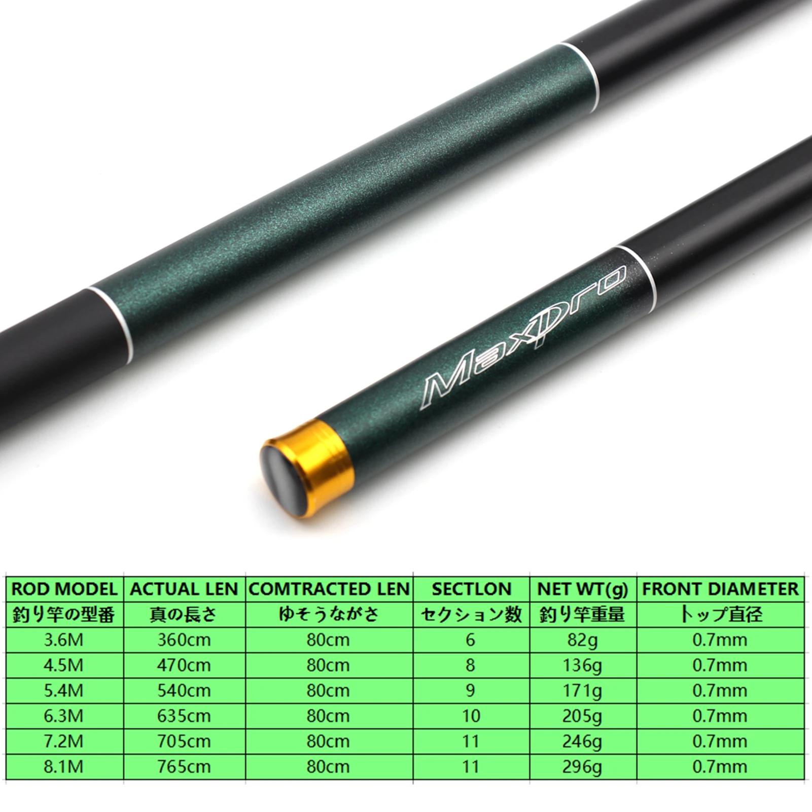 Caña de pescar ultraligera y dura para carpa, juego de anzuelos de pesca telescópicos de fundición de fibra de carbono, 7,2 M - imagen 3