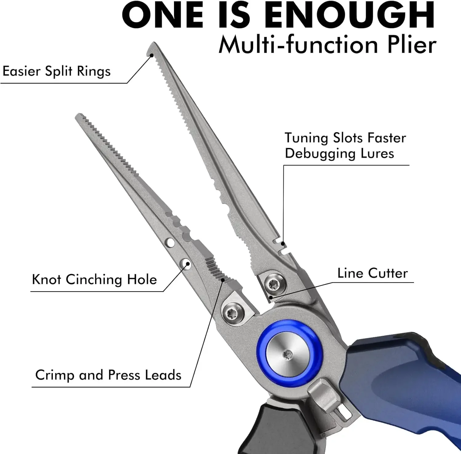 Alicates de pesca prácticos con cerradura, mangos ergonómicos innovadores, equipo de pesca multifuncional resistente al agua de mar, cortador de Mo-V, regalo - imagen 5