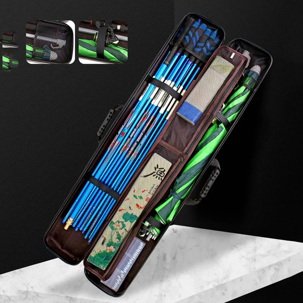 Bolsa para caña de pescar de alta calidad, 70cm, 120cm, 130cm, estuche para señuelos de carrete de poste, resistente al agua, Material duro ABS, caja de almacenamiento duradera - imagen 3