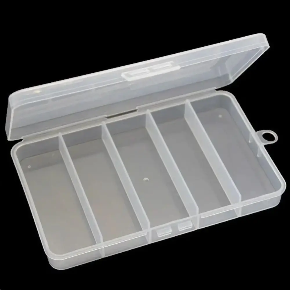 Caja de señuelos de pesca con 5 compartimentos, caja de aparejos de pesca portátil impermeable, caja de almacenamiento de señuelos multifuncional de plástico, herramientas de pesca - imagen 4