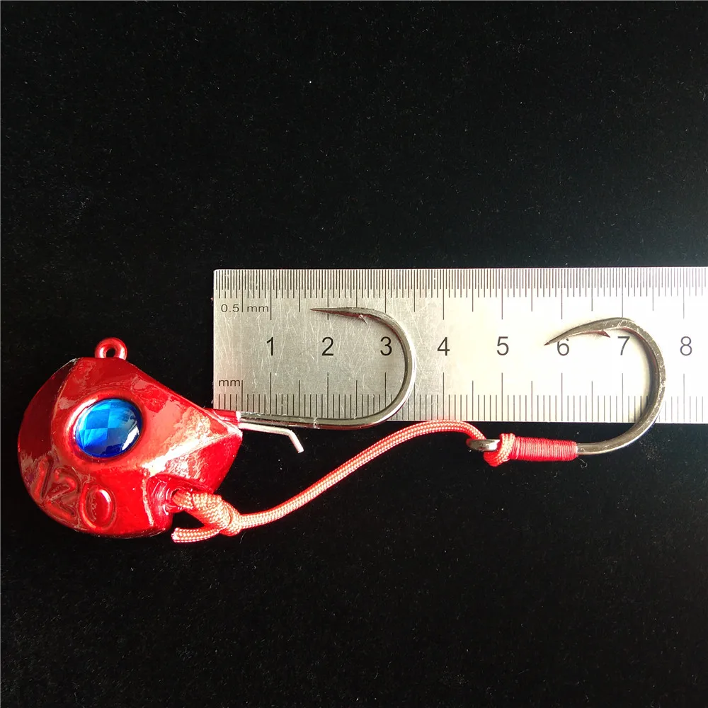 Swolfy-señuelo de pesca con cabeza de plomo, anzuelos Mustad de 100g/120g/140g, cebo de pesca en aguas profundas, anzuelos de plantilla, lote de 3 unidades - imagen 4