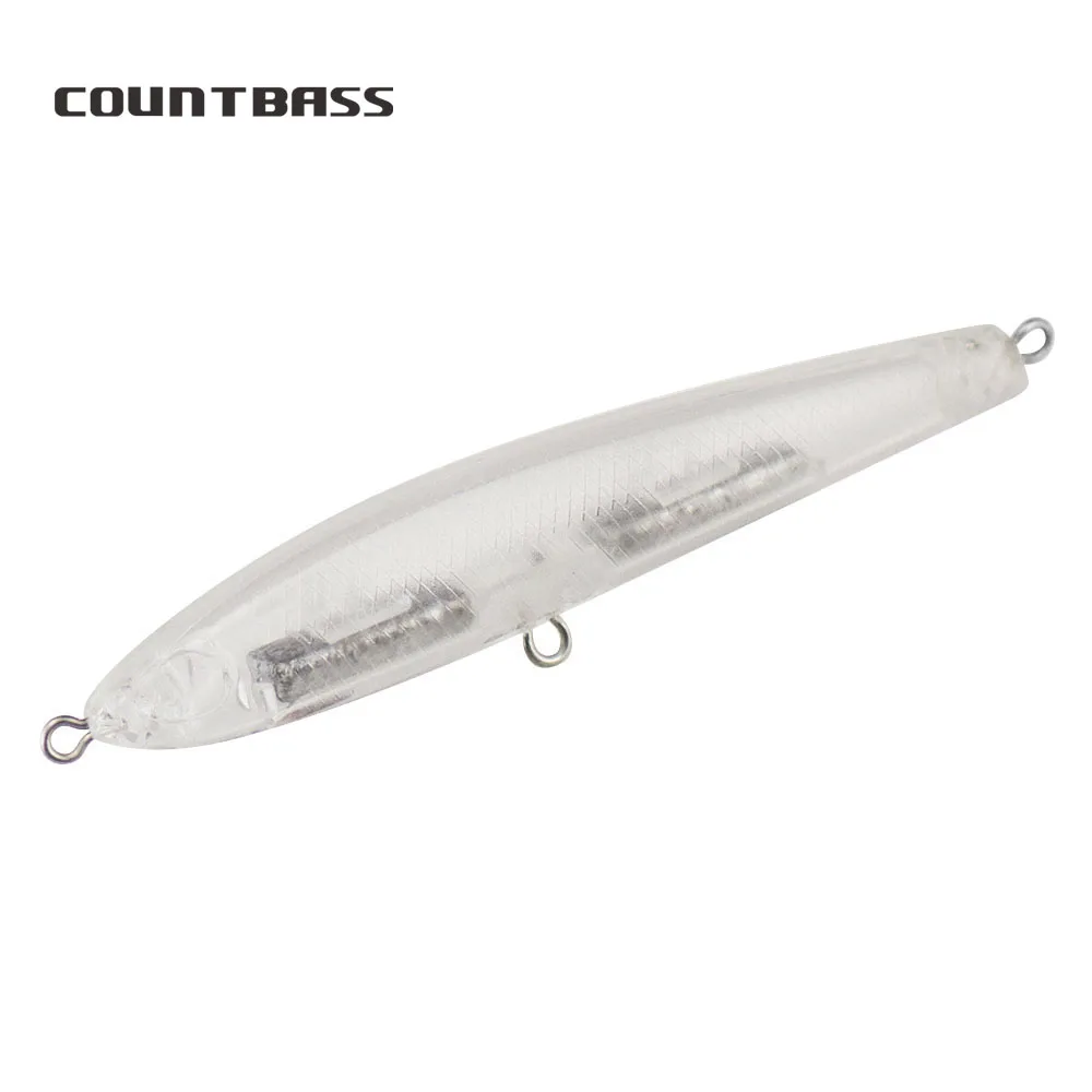 Countbass 10 Uds. Señuelos duros en blanco 70mm/2,8 "7,5g/0,27oz peso fijo lápiz que se hunde, Popper, cebo de pesca sin pintar, cebo duro