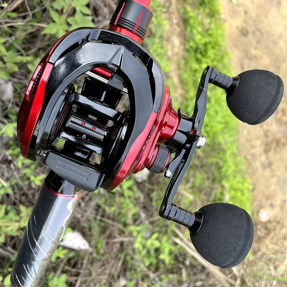 Nuevo carrete de Pesca Baitcasting con freno magnético, relación de engranaje 6,4:1, potencia de arrastre, carrete profundo de Metal de 15KG para aparejos de Pesca de Lucio - imagen 4