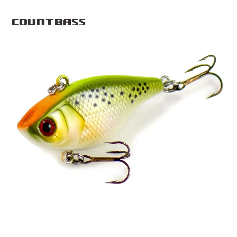 Countbass Vibration Wobblers 40mm 4,6g cebos duros Crankbaits sin labios hundimiento Señuelos de pesca de pescador para agua dulce