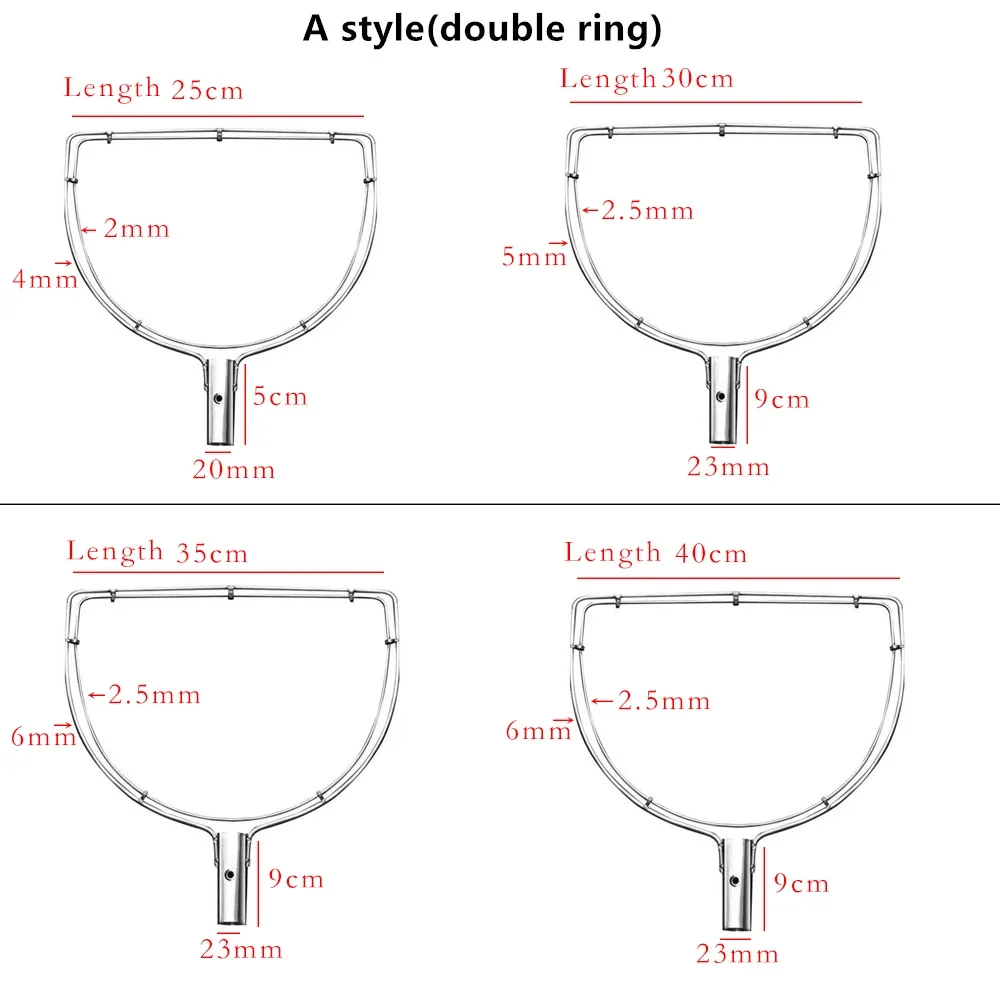 Anillo De acero inoxidable sólido fuerte, Red De aterrizaje, Red De inmersión, Red De pliegue, Red De Pesca, accesorios para exteriores, 25cm-40cm - imagen 3