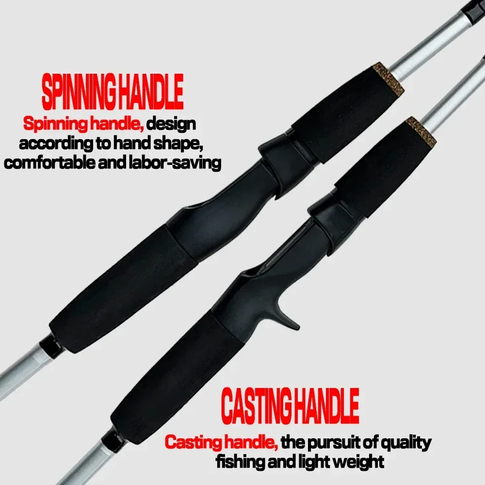 1,65/1,8 m ultraligero 2 secciones Cast/Spin señuelo caña de pescar cebo W.T 5-20g alto carbono trucha Jigging Pole ML acción con punta sólida - imagen 3